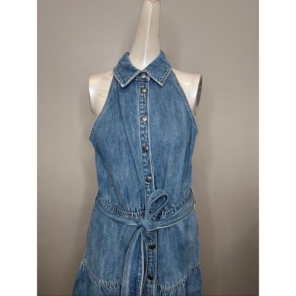 Alice + Olivia Women’s Miranda Denim Tie-Waist Minidress US 6 $375 - Picture 6 of 12